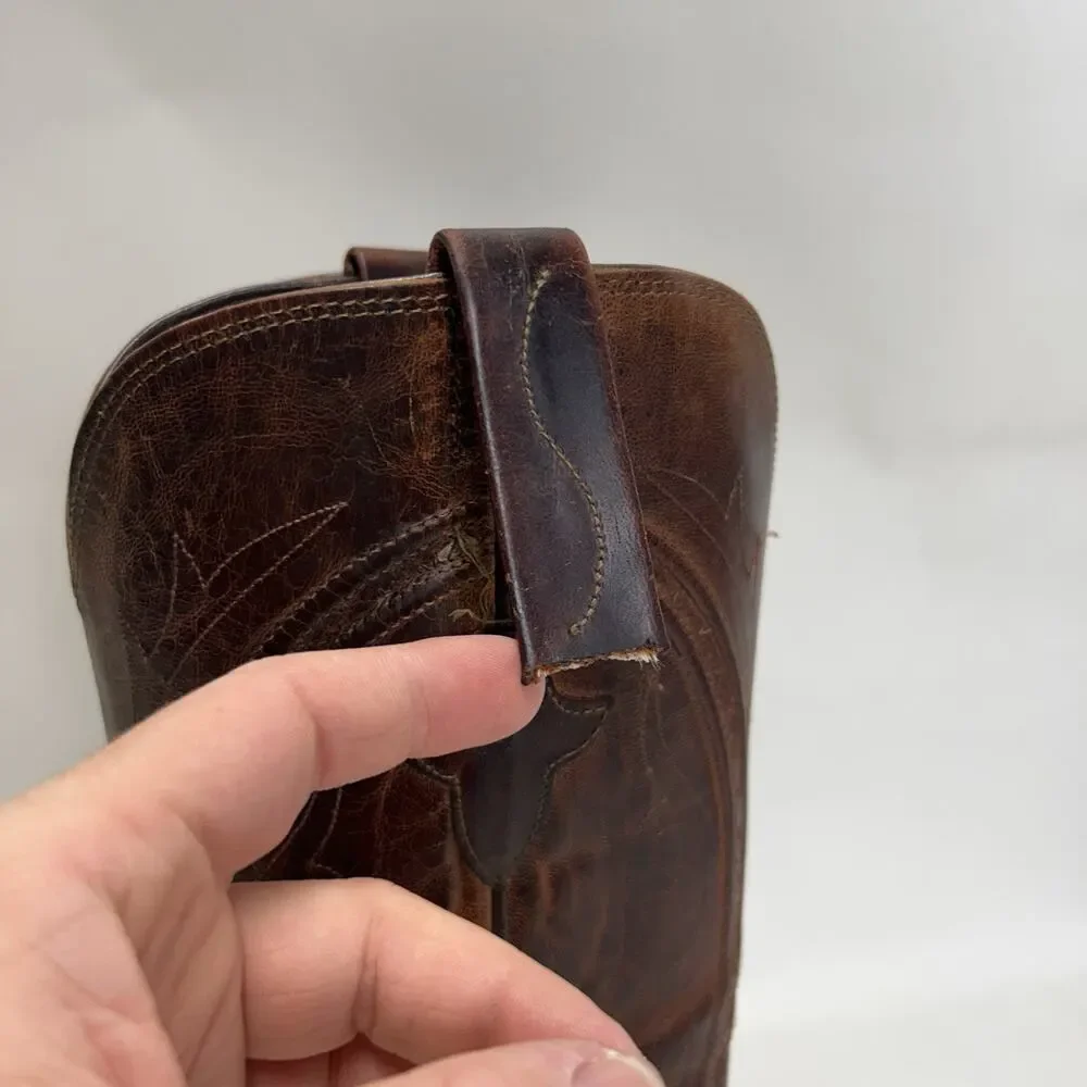 Vintage Lucchese Western Cowboy Boots Goat “Brown”